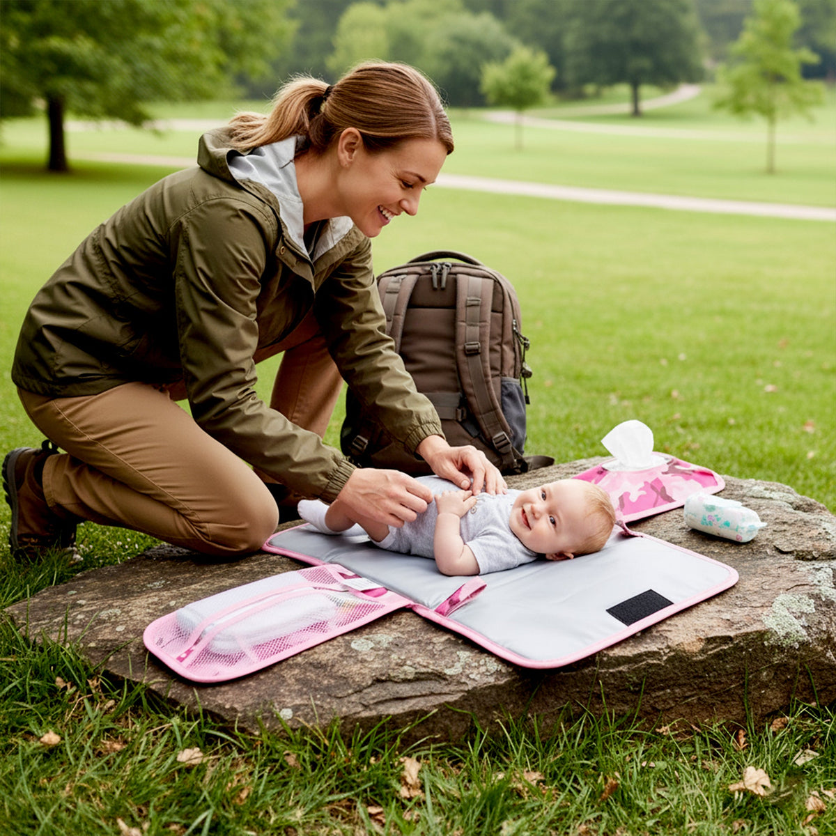 Baby Camo Portable Diaper Changing Pad – Waterproof & Foldable