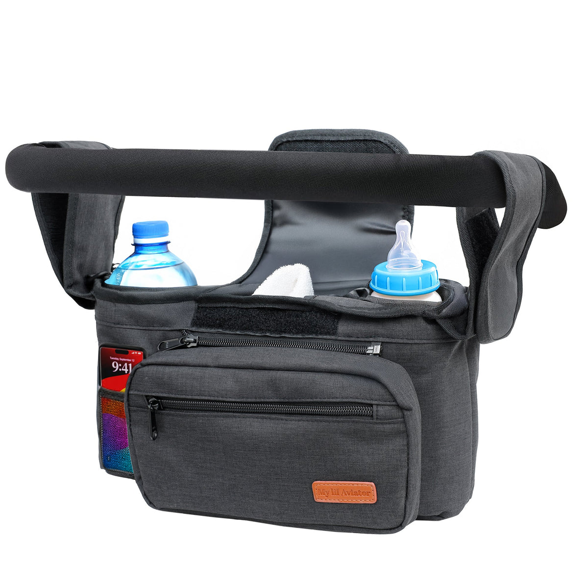 Universal Baby Stroller Organizer with Cup Holder & Phone Pocket
